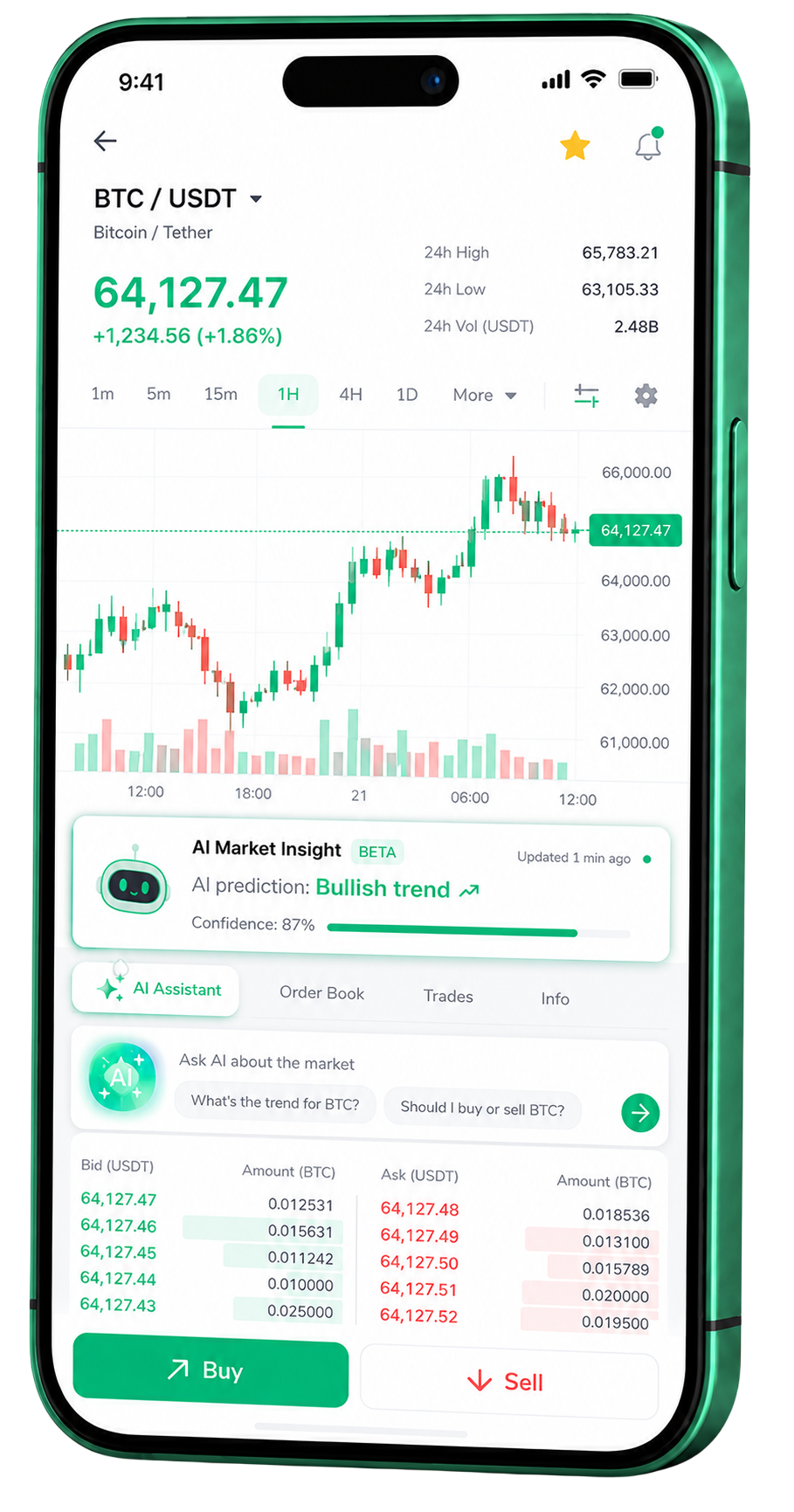 Eisen Vermolt Mobile-Trading-App auf einem Smartphone